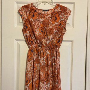 Peach/Coral Flowered Mini Dress